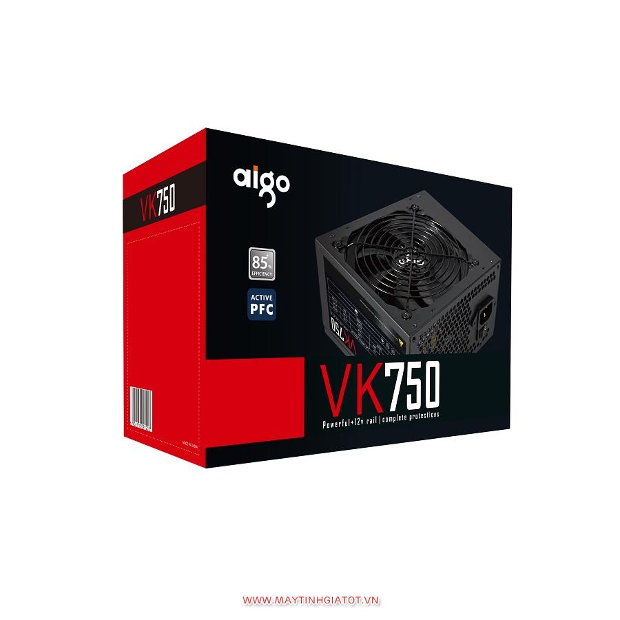 Nguồn máy tính AIGO VK750 - 750W (85 Plus/ Active PFC/ Single Rail)